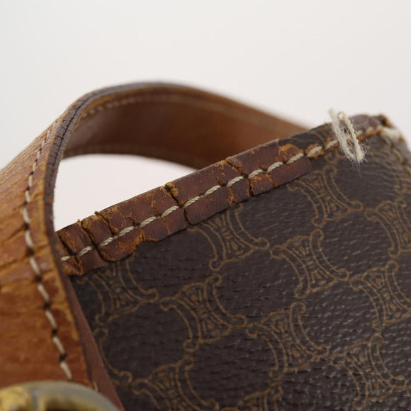 CELINE Macadam Canvas Shoulder Bag PVC Leather 2 Set Brown Auth am11453