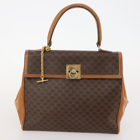 CELINE Macadam Canvas Shoulder Bag PVC Leather 2 Set Brown Auth am11453