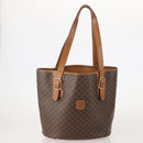 CELINE Macadam Canvas Shoulder Bag PVC Leather 2 Set Brown Auth am11453-2