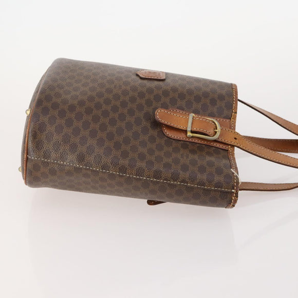 CELINE Macadam Canvas Shoulder Bag PVC Leather 2 Set Brown Auth am11453