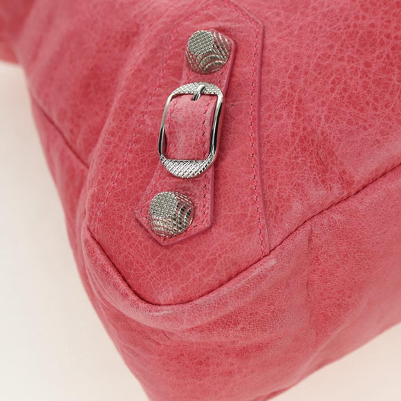 BALENCIAGA Giant Town Hand Bag Leather 2way Pink 240578 Auth am11459SAV