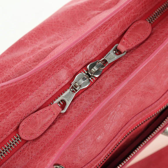BALENCIAGA Giant Town Hand Bag Leather 2way Pink 240578 Auth am11459SAV