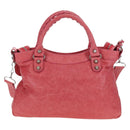 BALENCIAGA Giant Town Hand Bag Leather 2way Pink 240578 Auth am11459SAV-2
