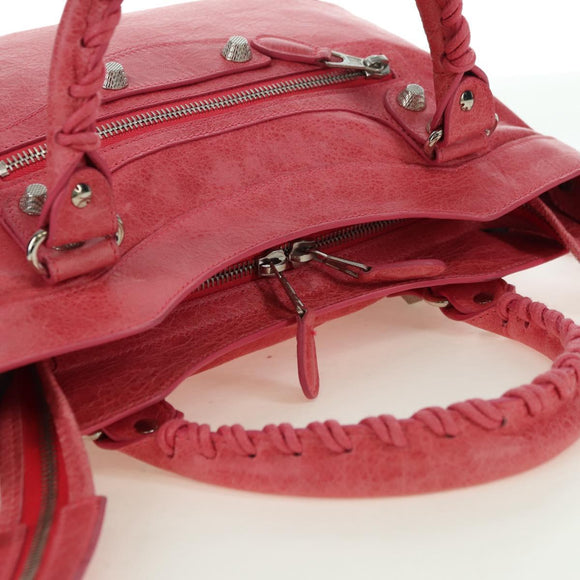 BALENCIAGA Giant Town Hand Bag Leather 2way Pink 240578 Auth am11459SAV