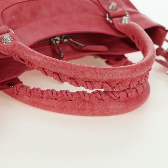 BALENCIAGA Giant Town Hand Bag Leather 2way Pink 240578 Auth am11459SAV