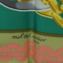 CARTIER Scarf Silk Khaki Auth am11464A-11