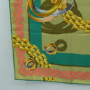 CARTIER Scarf Silk Khaki Auth am11464A-8