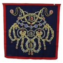 CARTIER Scarf Silk Red Navy Auth am11465V-12