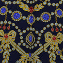 CARTIER Scarf Silk Red Navy Auth am11465V-6