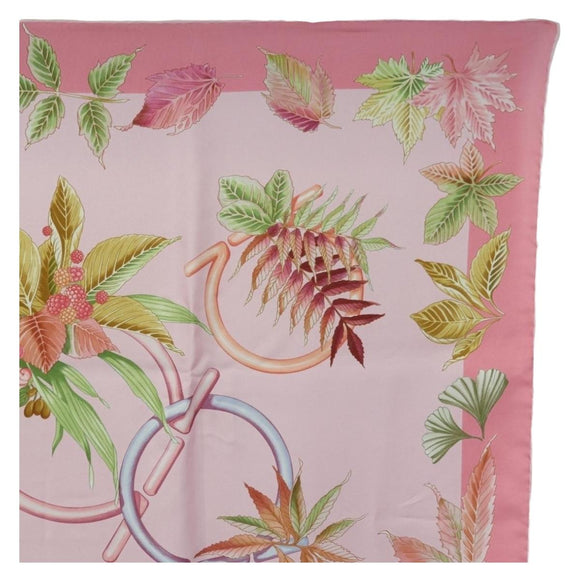 Salvatore Ferragamo Scarf Silk Pink Auth am11466V