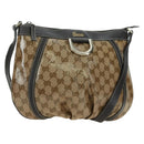 GUCCI GG Crystal Abbey Bag Coated Canvas Outlet Beige Brown 296019 Auth am11474V-1