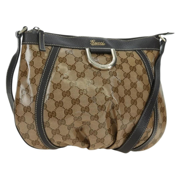 GUCCI GG Crystal Abbey Bag Coated Canvas Outlet Beige Brown 296019 Auth am11474V