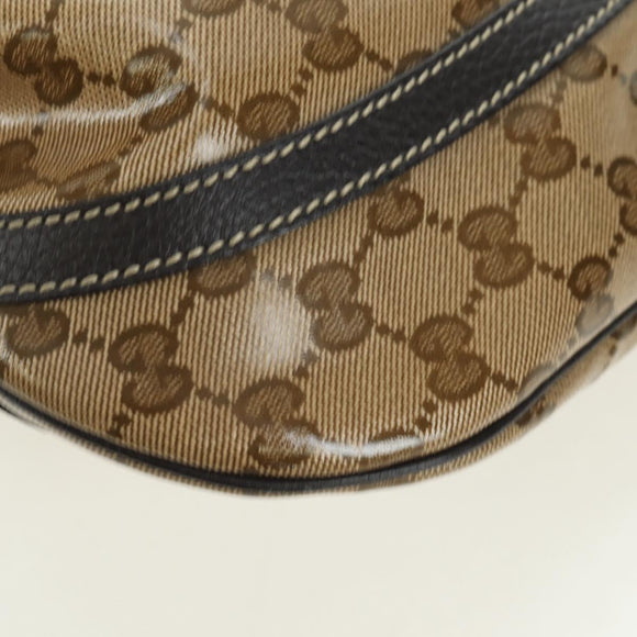 GUCCI GG Crystal Abbey Bag Coated Canvas Outlet Beige Brown 296019 Auth am11474V