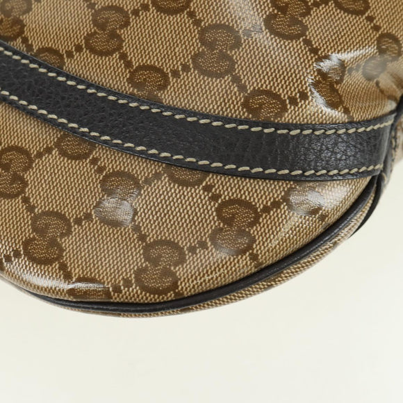 GUCCI GG Crystal Abbey Bag Coated Canvas Outlet Beige Brown 296019 Auth am11474V