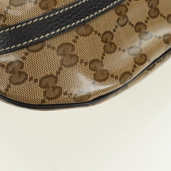 GUCCI GG Crystal Abbey Bag Coated Canvas Outlet Beige Brown 296019 Auth am11474V