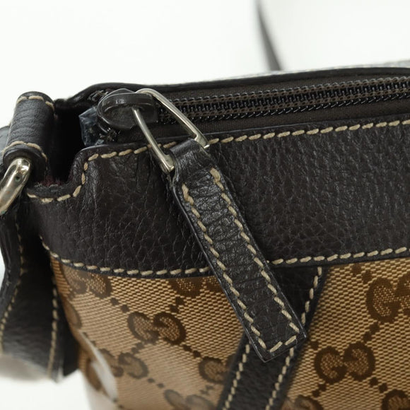 GUCCI GG Crystal Abbey Bag Coated Canvas Outlet Beige Brown 296019 Auth am11474V