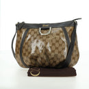 GUCCI GG Crystal Abbey Bag Coated Canvas Outlet Beige Brown 296019 Auth am11474V-12