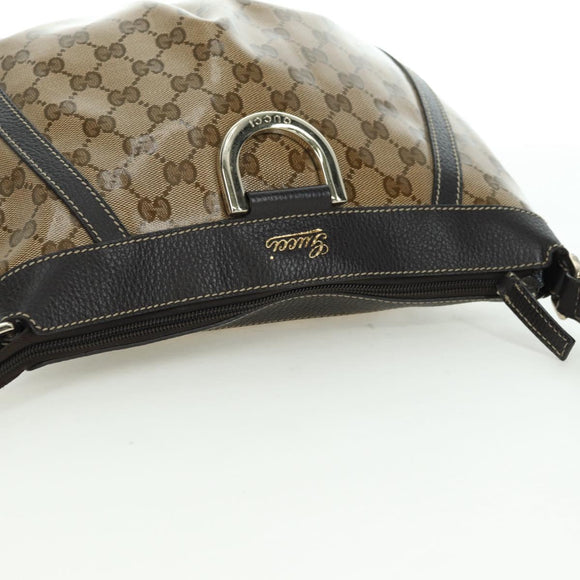 GUCCI GG Crystal Abbey Bag Coated Canvas Outlet Beige Brown 296019 Auth am11474V