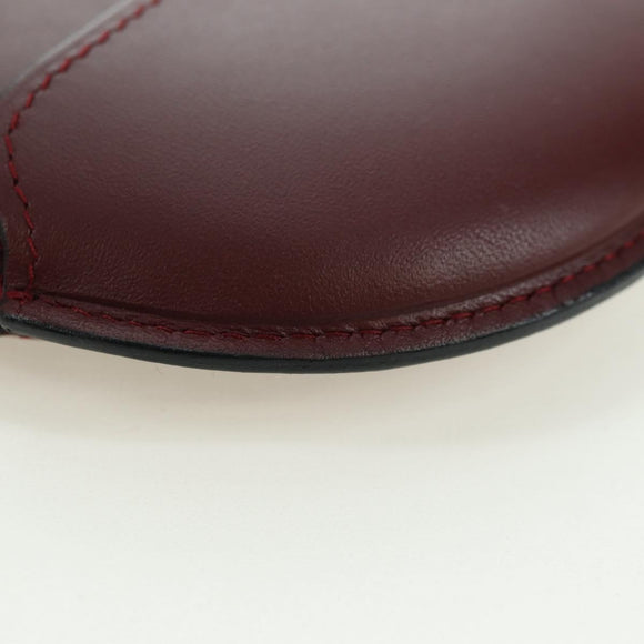 CARTIER Must Line Coin Purse Leather Bordeaux Gold Auth am11475V