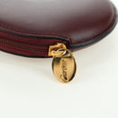 CARTIER Must Line Coin Purse Leather Bordeaux Gold Auth am11475V-13