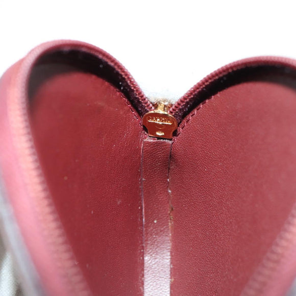 CARTIER Must Line Coin Purse Leather Bordeaux Gold Auth am11475V