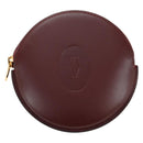 CARTIER Must Line Coin Purse Leather Bordeaux Gold Auth am11475V-2