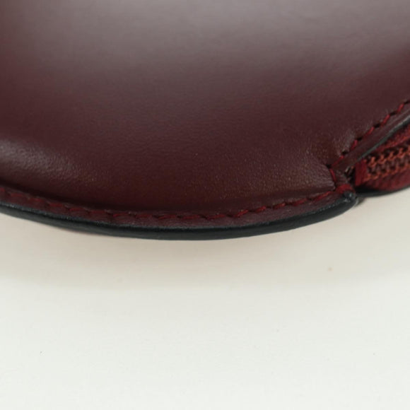 CARTIER Must Line Coin Purse Leather Bordeaux Gold Auth am11475V