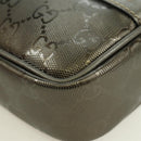 GUCCI GG Implementation Shoulder Bag PVC Gray Silver 201447 Auth am11476V-11