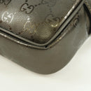 GUCCI GG Implementation Shoulder Bag PVC Gray Silver 201447 Auth am11476V-13