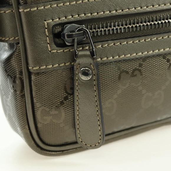 GUCCI GG Implementation Shoulder Bag PVC Gray Silver 201447 Auth am11476V