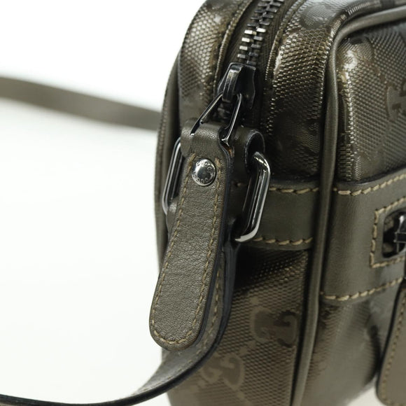 GUCCI GG Implementation Shoulder Bag PVC Gray Silver 201447 Auth am11476V