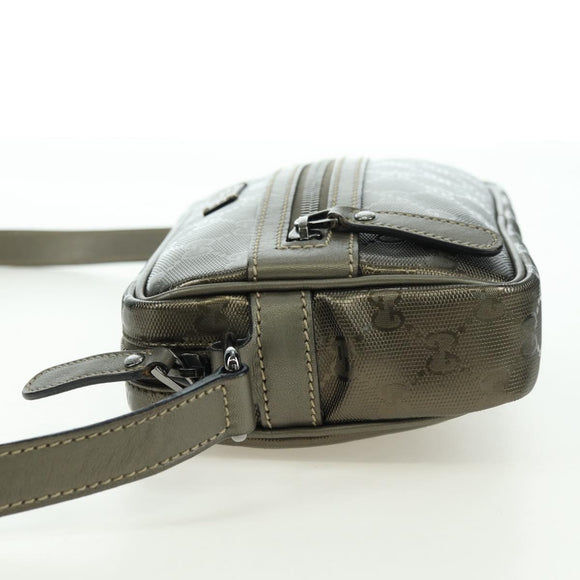 GUCCI GG Implementation Shoulder Bag PVC Gray Silver 201447 Auth am11476V
