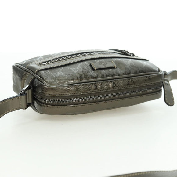 GUCCI GG Implementation Shoulder Bag PVC Gray Silver 201447 Auth am11476V