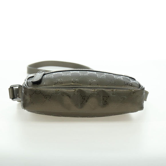 GUCCI GG Implementation Shoulder Bag PVC Gray Silver 201447 Auth am11476V