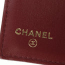 CHANEL Camelia Trifold Wallet Leather Bordeaux Gold CC Auth am11479M-18