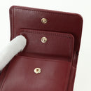 CHANEL Camelia Trifold Wallet Leather Bordeaux Gold CC Auth am11479M-22