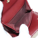 CHANEL Camelia Trifold Wallet Leather Bordeaux Gold CC Auth am11479M-9