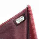 CHANEL Camelia Trifold Wallet Leather Bordeaux Gold CC Auth am11479M-11