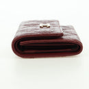 CHANEL Camelia Trifold Wallet Leather Bordeaux Gold CC Auth am11479M-3
