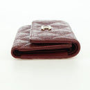 CHANEL Camelia Trifold Wallet Leather Bordeaux Gold CC Auth am11479M-4