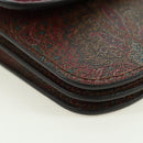 ETRO Paisley Shoulder Bag PVC Leather Gold Bordeaux Auth am11482V-15