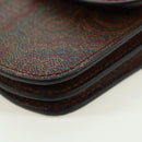 ETRO Paisley Shoulder Bag PVC Leather Gold Bordeaux Auth am11482V-16