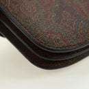 ETRO Paisley Shoulder Bag PVC Leather Gold Bordeaux Auth am11482V-17