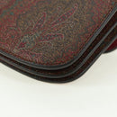 ETRO Paisley Shoulder Bag PVC Leather Gold Bordeaux Auth am11482V-18