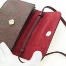 ETRO Paisley Shoulder Bag PVC Leather Gold Bordeaux Auth am11482V-9