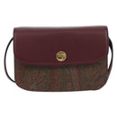 ETRO Paisley Shoulder Bag PVC Leather Gold Bordeaux Auth am11482V-13