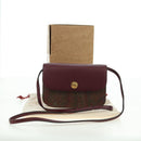 ETRO Paisley Shoulder Bag PVC Leather Gold Bordeaux Auth am11482V-12
