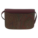 ETRO Paisley Shoulder Bag PVC Leather Gold Bordeaux Auth am11482V-2
