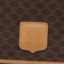 CELINE Macadam Canvas Schoudertas PVC Leer Bruin Goud Auth am11484A-18