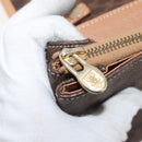 CELINE Macadam Canvas Schoudertas PVC Leer Bruin Goud Auth am11484A-19